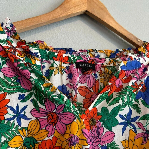 Talbots Floral Blouse - Multicolor and White - Picture 5 of 9